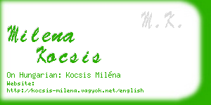 milena kocsis business card