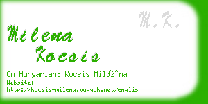 milena kocsis business card